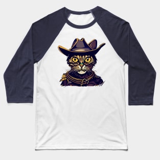 Meowdy Cowboy Cat Baseball T-Shirt